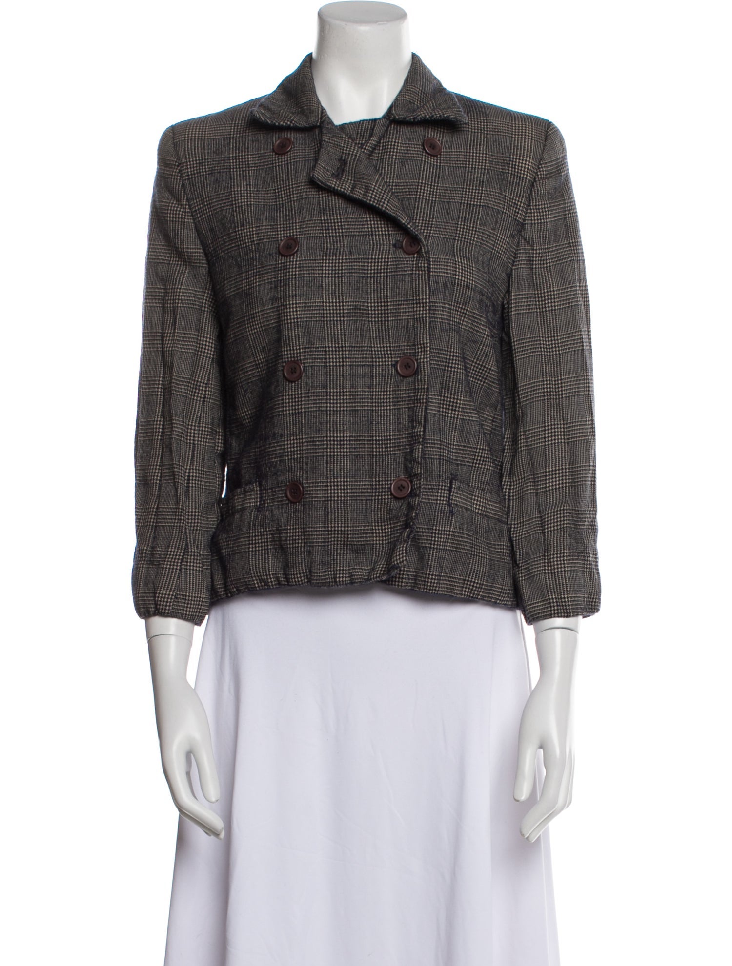 Burberry's Wool Plaid Print Evening Jacket
