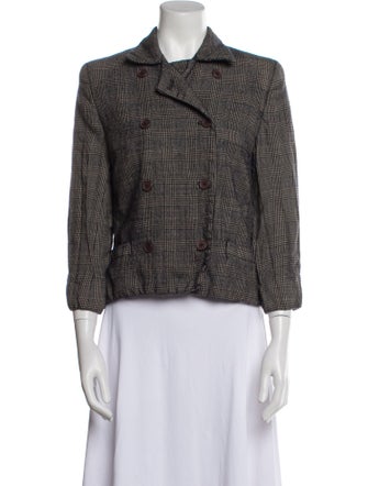Burberry's Wool Plaid Print Evening Jacket
