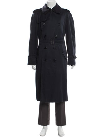 Burberry's House Check Pattern Wool Trench Coat