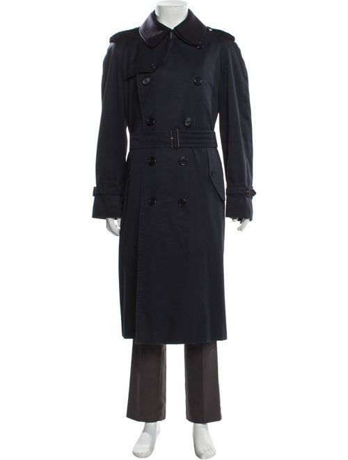 Burberry's House Check Pattern Wool Trench Coat