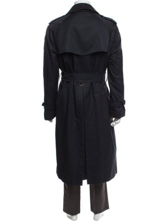 Burberry's House Check Pattern Wool Trench Coat