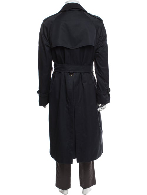 Burberry's House Check Pattern Wool Trench Coat