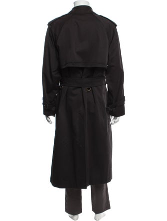 Burberry's House Check Pattern Wool Trench Coat
