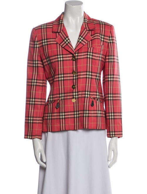 Burberry's Wool Plaid Print Blazer