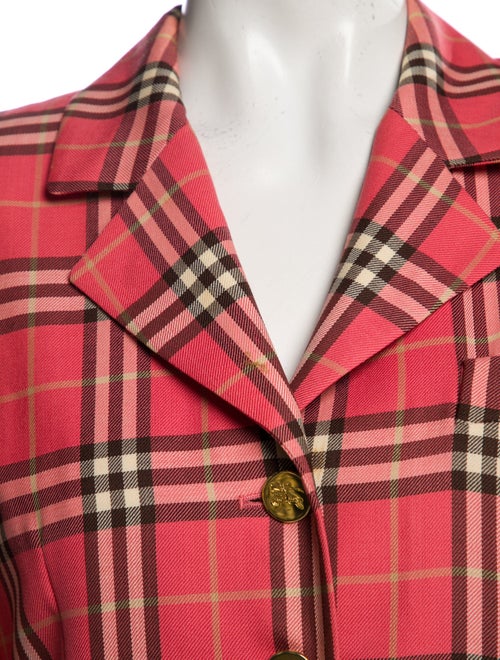 Burberry's Wool Plaid Print Blazer