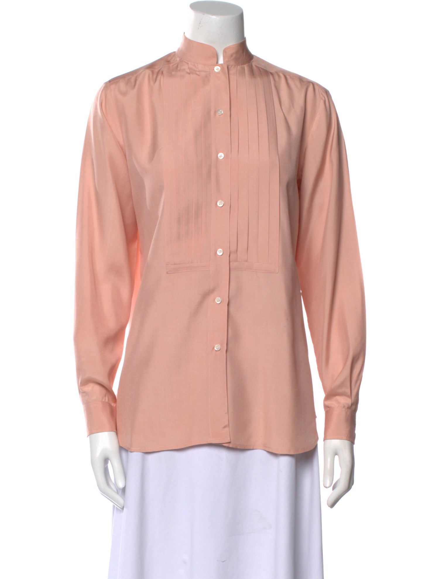 Burberry's Vintage Mock Neck Button-Up Top