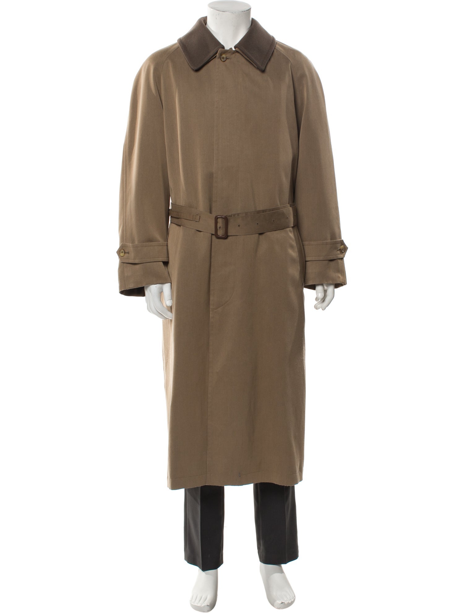 Burberry's House Check Pattern Wool Trench Coat