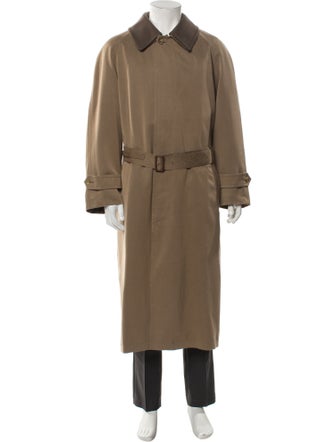 Burberry's House Check Pattern Wool Trench Coat