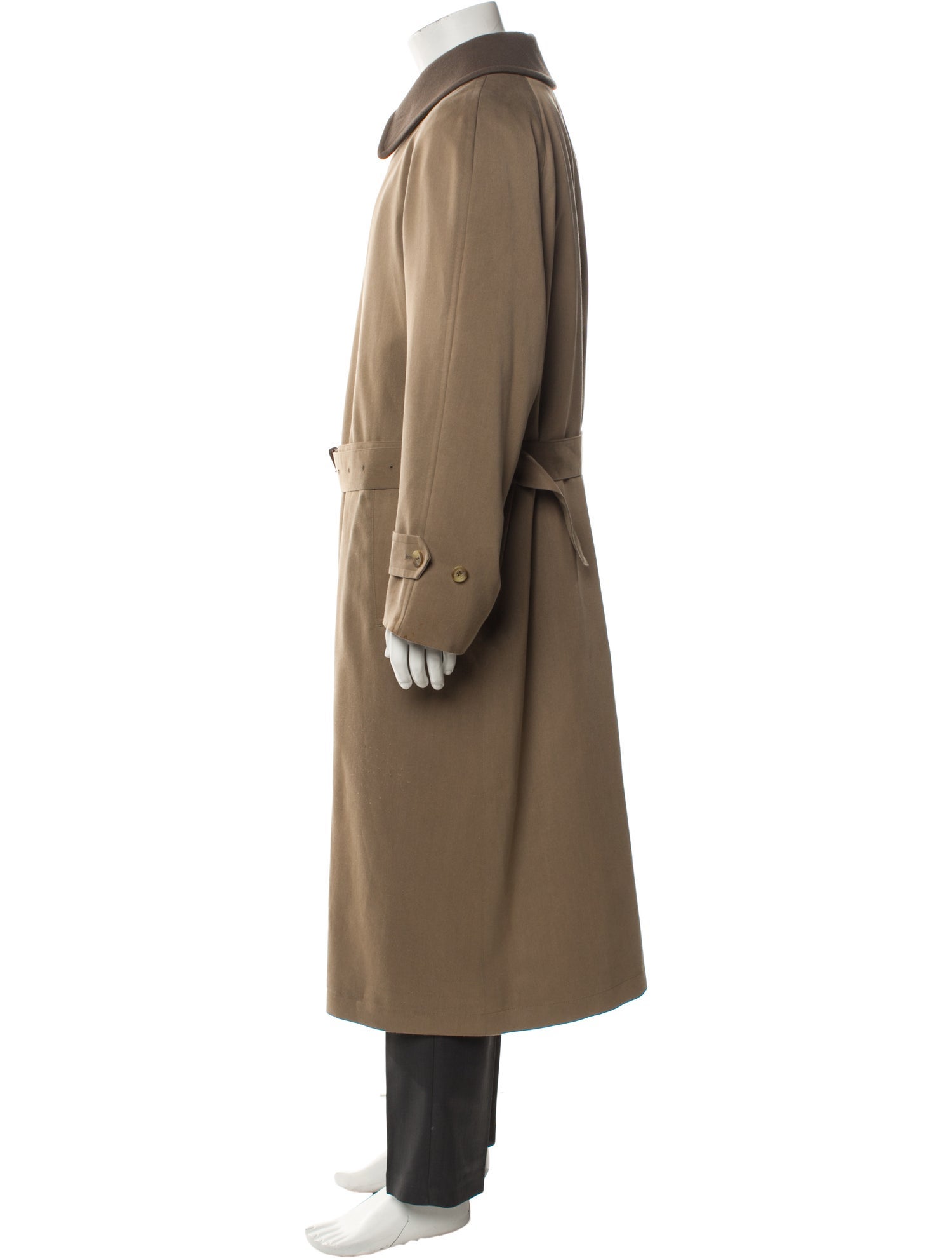 Burberry's House Check Pattern Wool Trench Coat