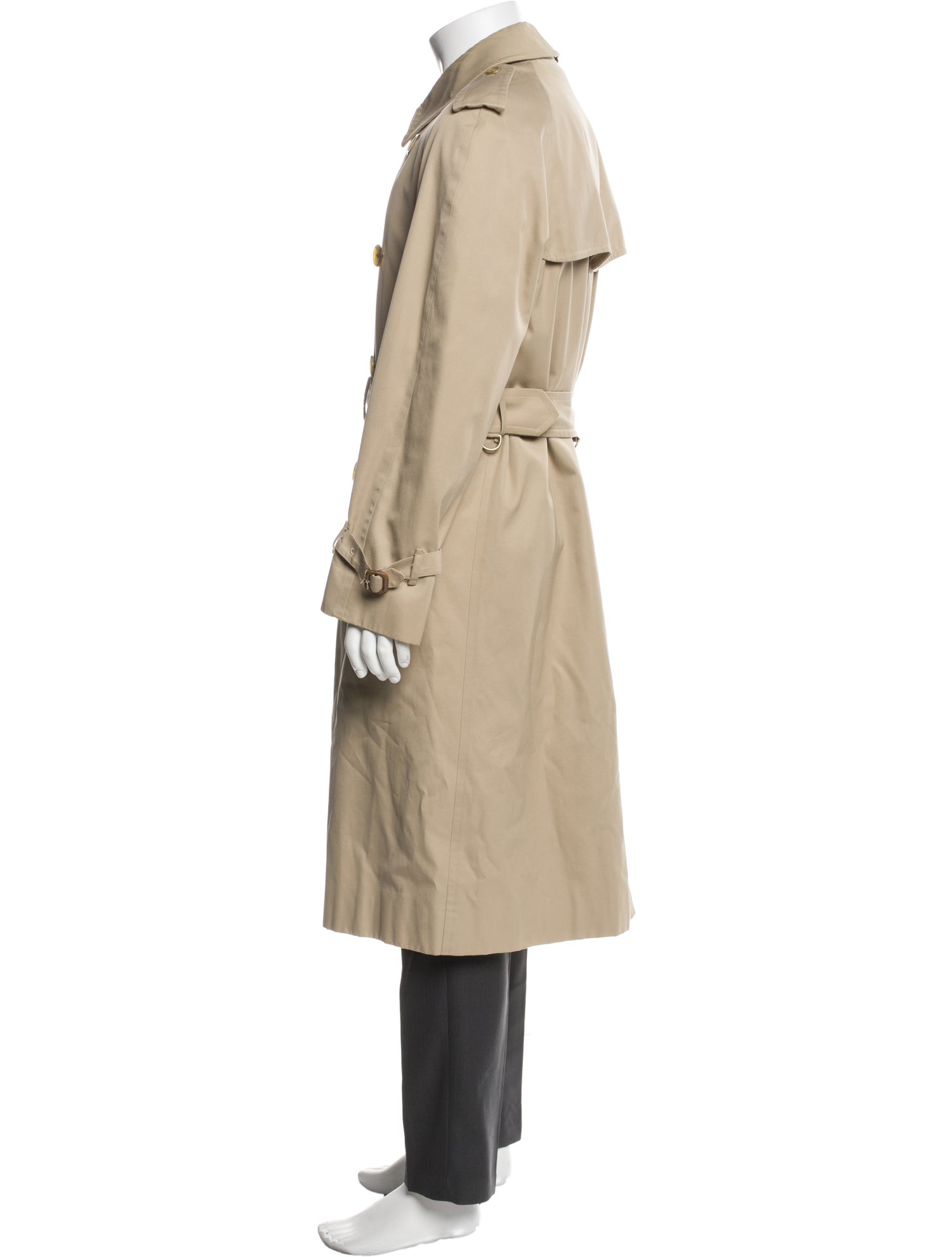 Burberry's House Check Pattern Wool Trench Coat