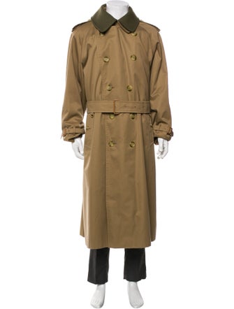 Burberry's Nova Check Pattern Wool Trench Coat