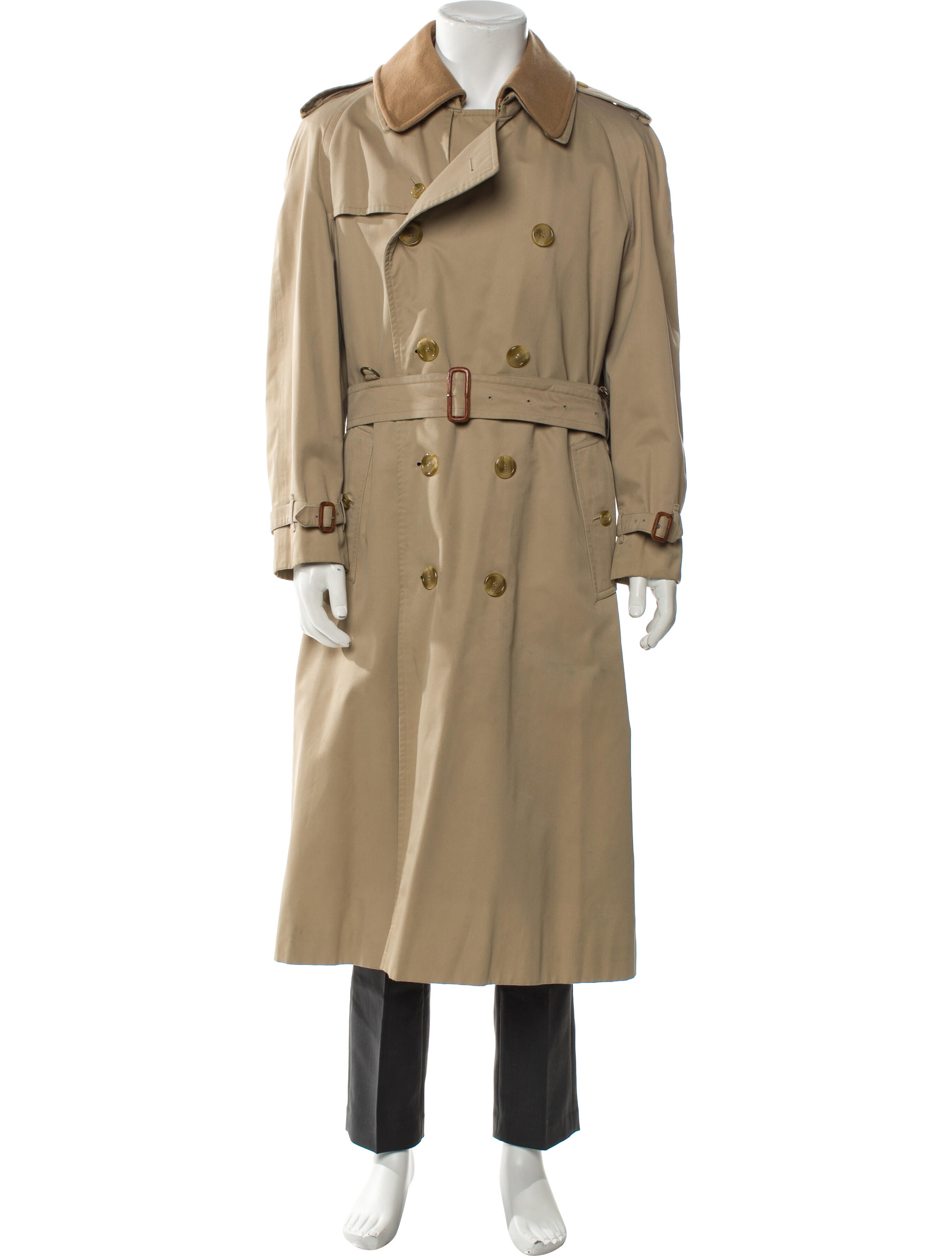 Burberry's House Check Pattern Wool Trench Coat