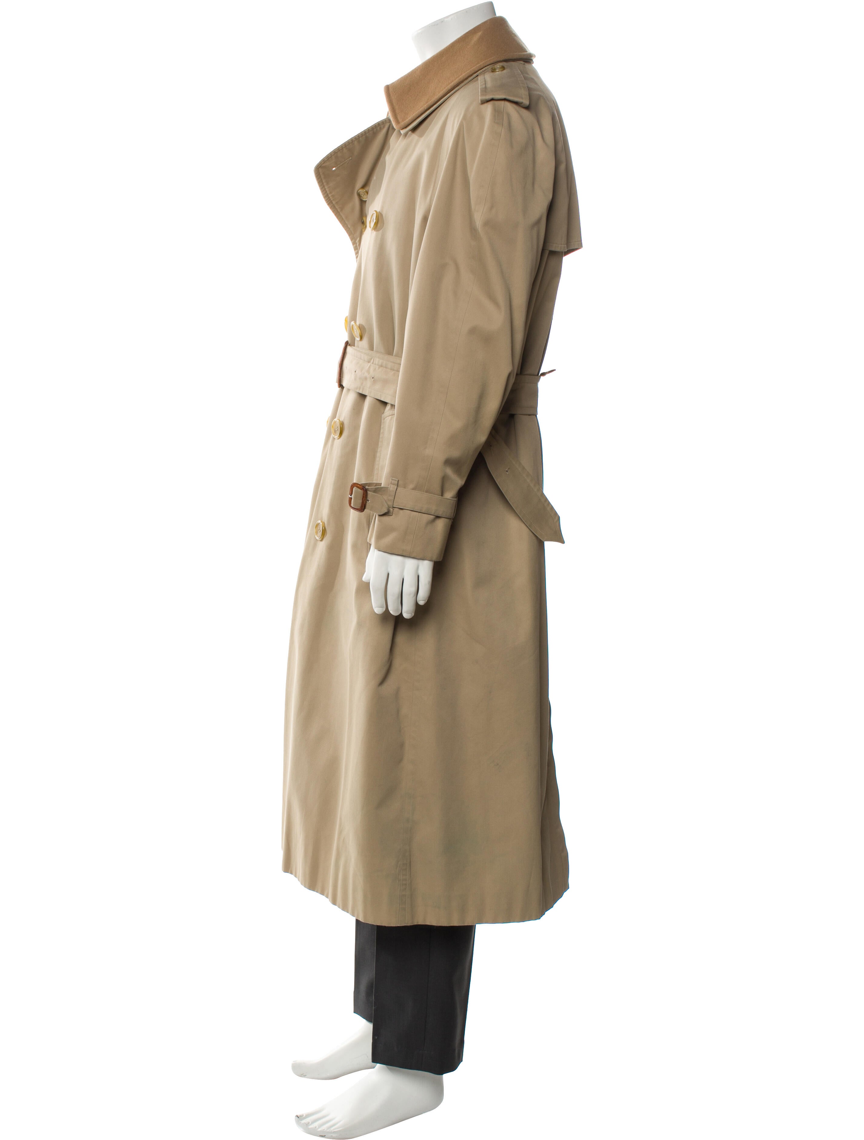 Burberry's House Check Pattern Wool Trench Coat