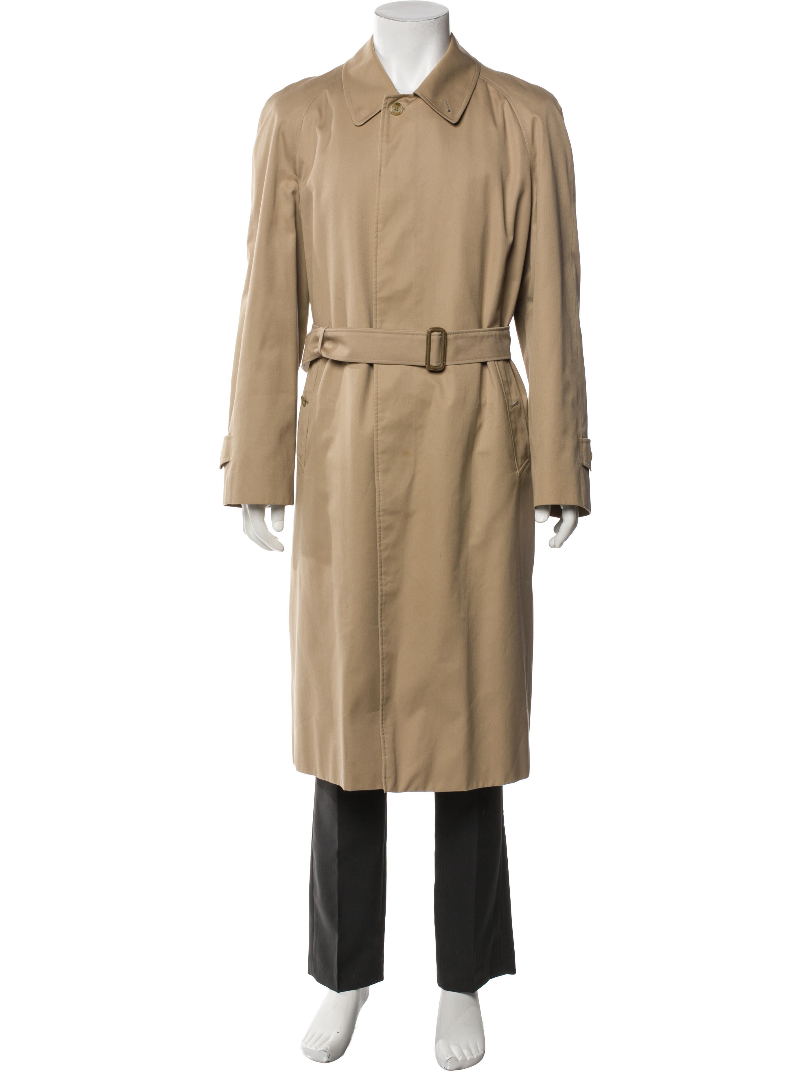 Burberry's House Check Pattern Wool Trench Coat