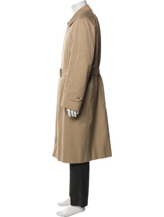Burberry's House Check Pattern Wool Trench Coat