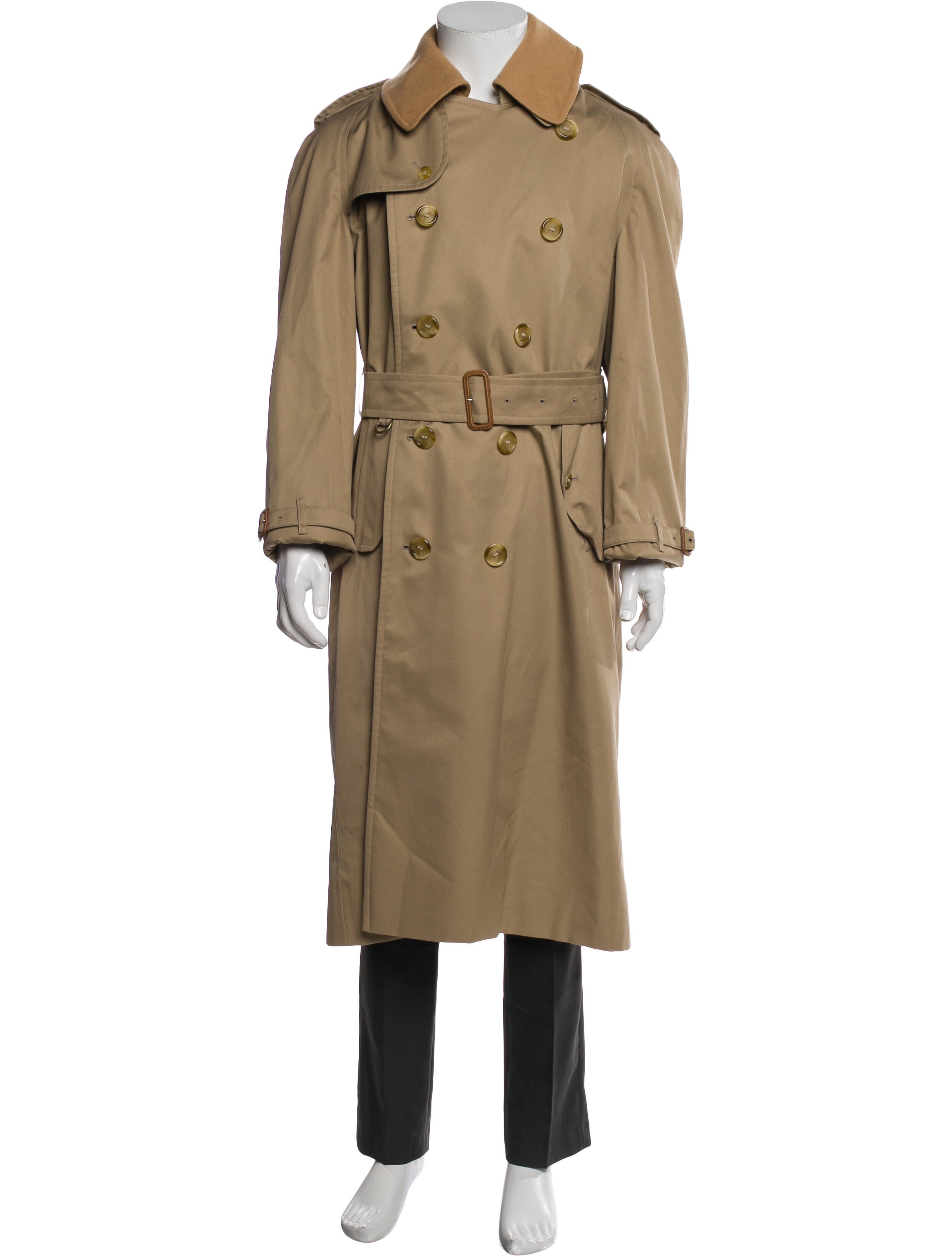 Burberry's House Check Pattern Wool Trench Coat