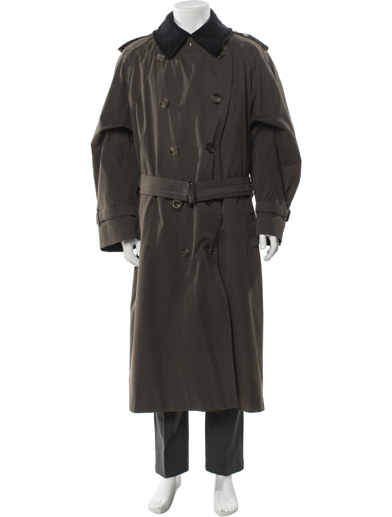 Burberry's Nova Check Pattern Wool Trench Coat