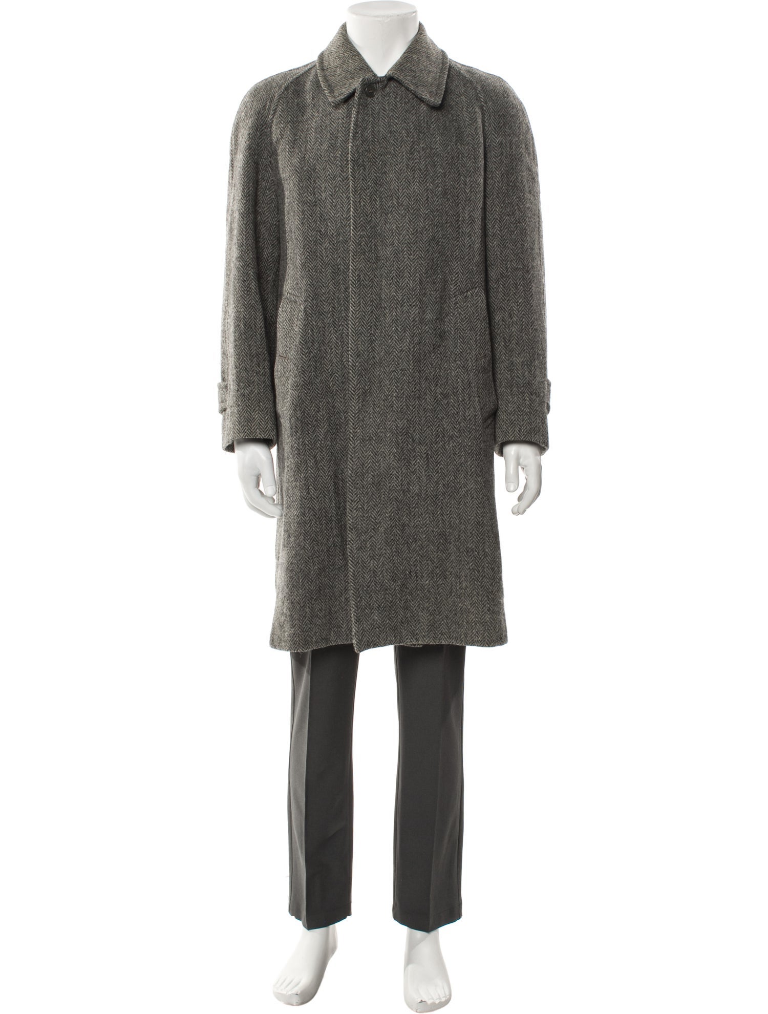 Burberry's Wool Houndstooth Print Overcoat