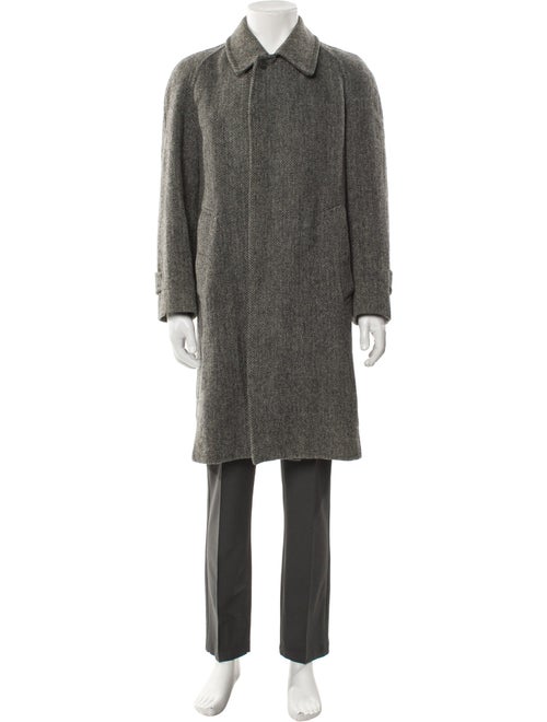 Burberry's Wool Houndstooth Print Overcoat