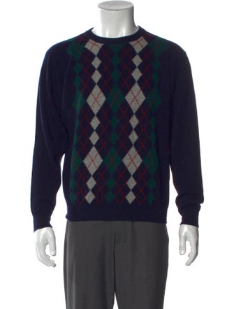 Burberry's Lambswool Plaid Print Pullover