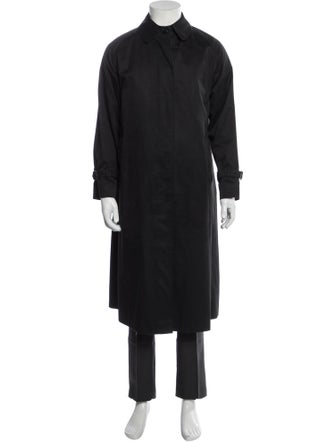 Burberry's House Check Pattern Wool Trench Coat