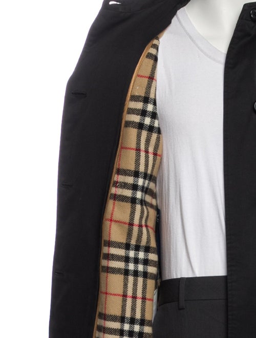 Burberry's House Check Pattern Wool Trench Coat