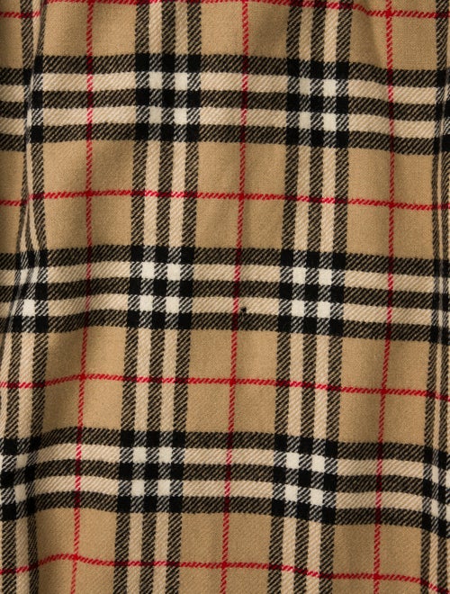 Burberry's House Check Pattern Wool Trench Coat