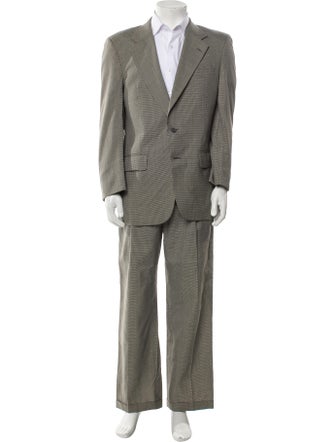 Burberry's Wool Houndstooth Print Two-Piece Suit