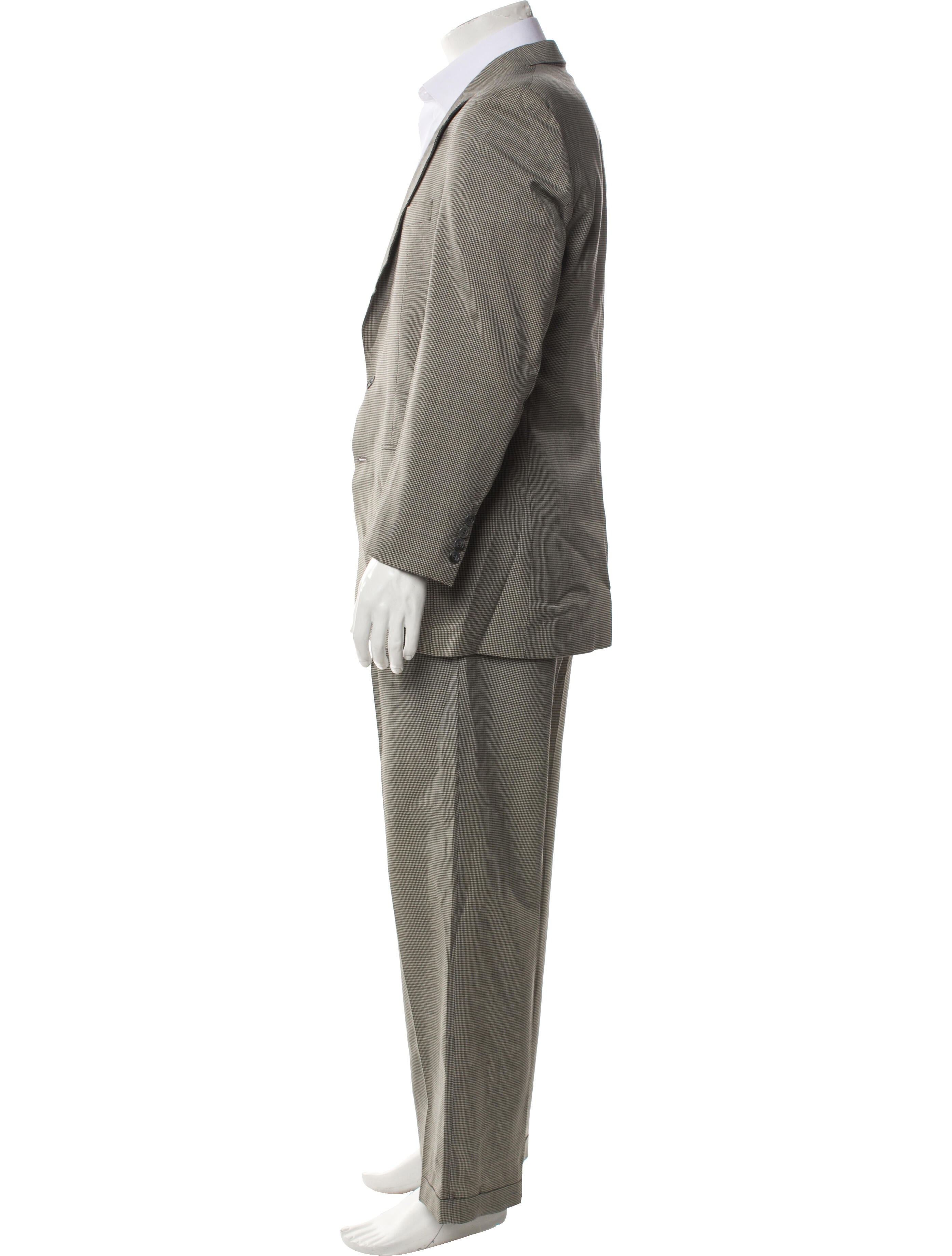 Burberry's Wool Houndstooth Print Two-Piece Suit