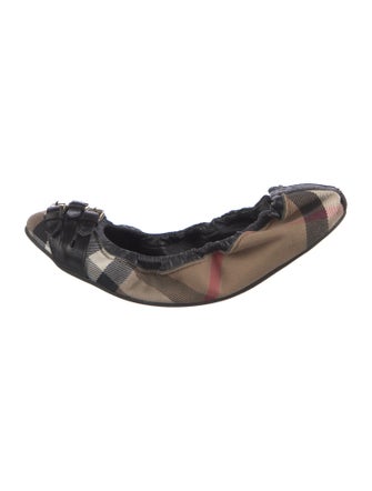 Burberry's Canvas Plaid Print Ballet Flats