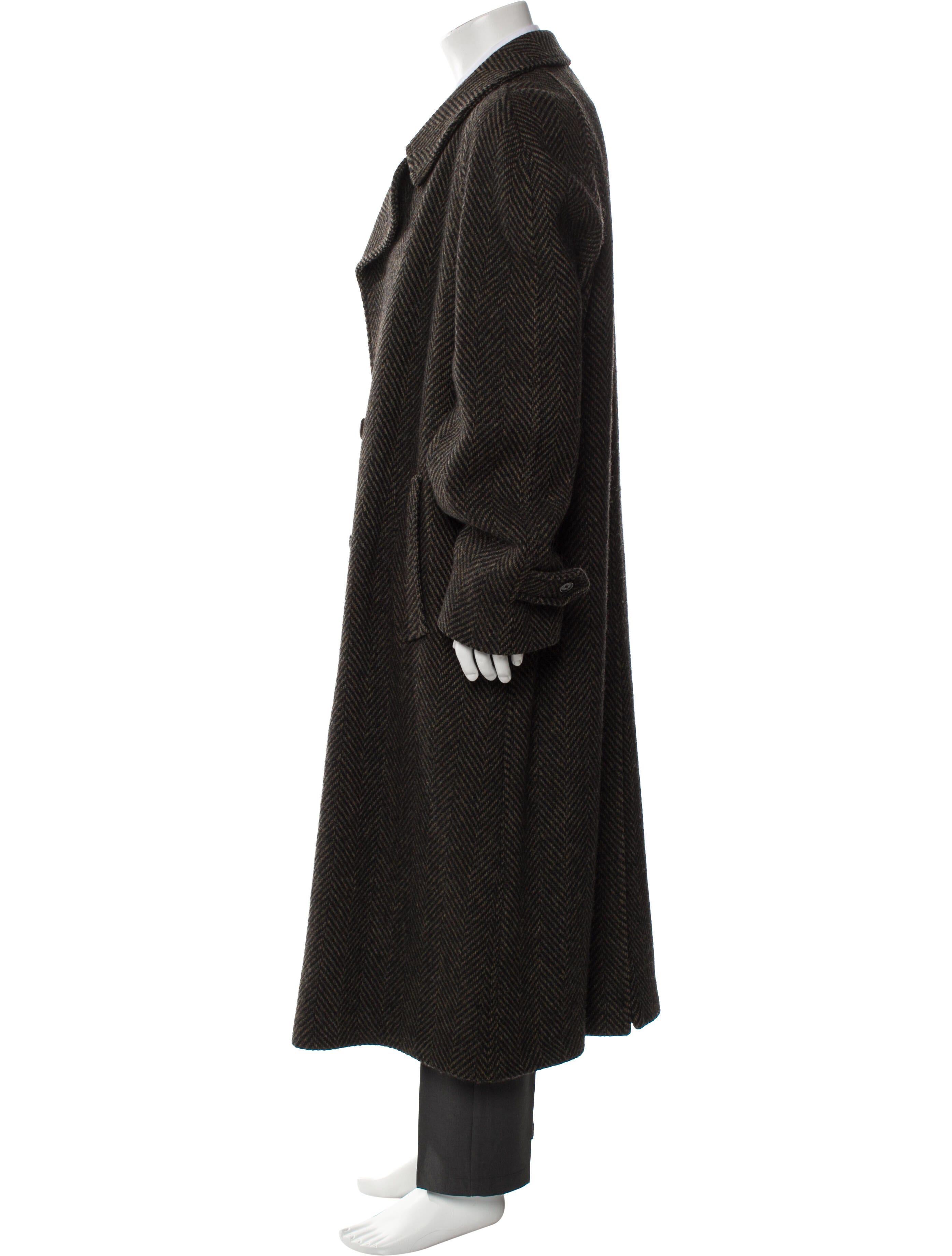 Burberry's Wool Striped Overcoat