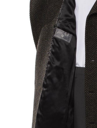 Burberry's Wool Striped Overcoat