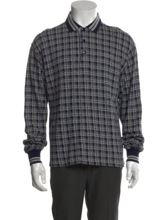 Burberry's Plaid Print Collar Polo Shirt