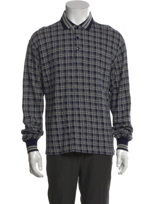 Burberry's Plaid Print Collar Polo Shirt