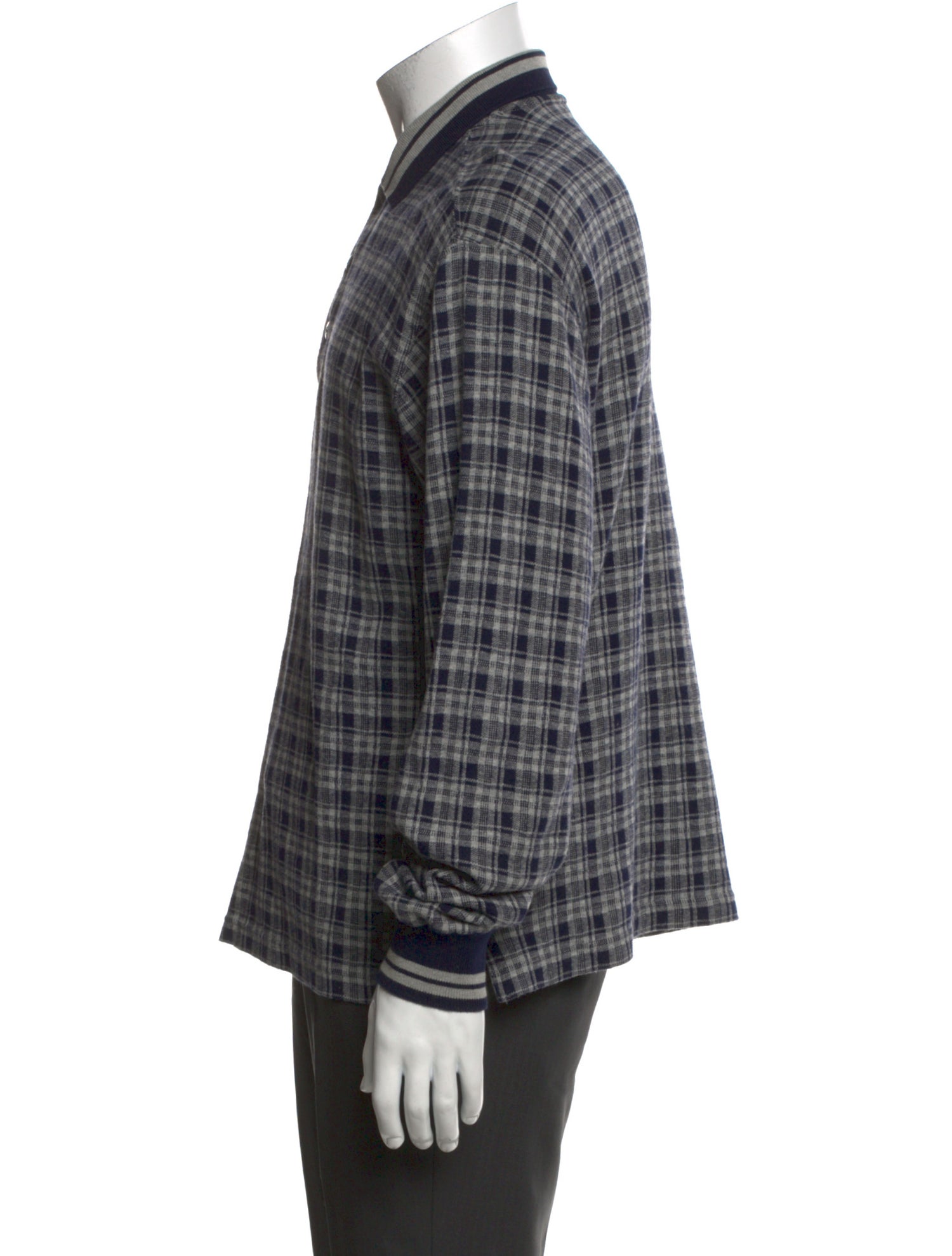 Burberry's Plaid Print Collar Polo Shirt