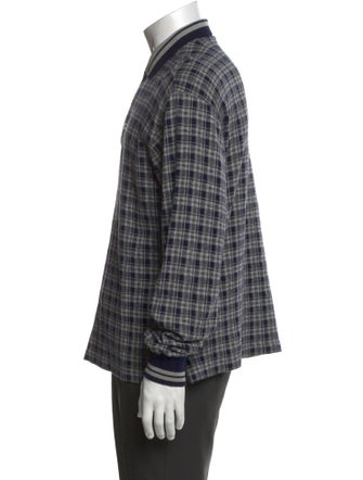 Burberry's Plaid Print Collar Polo Shirt