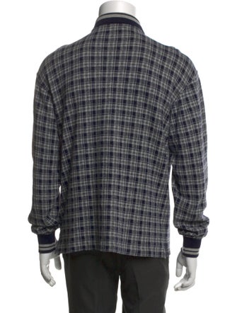 Burberry's Plaid Print Collar Polo Shirt