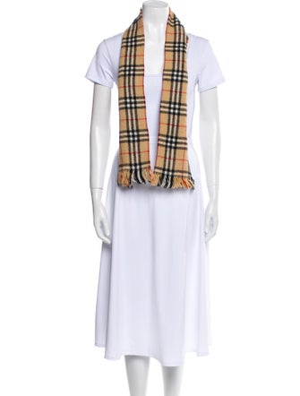 Burberry's Wool Plaid Print Scarf