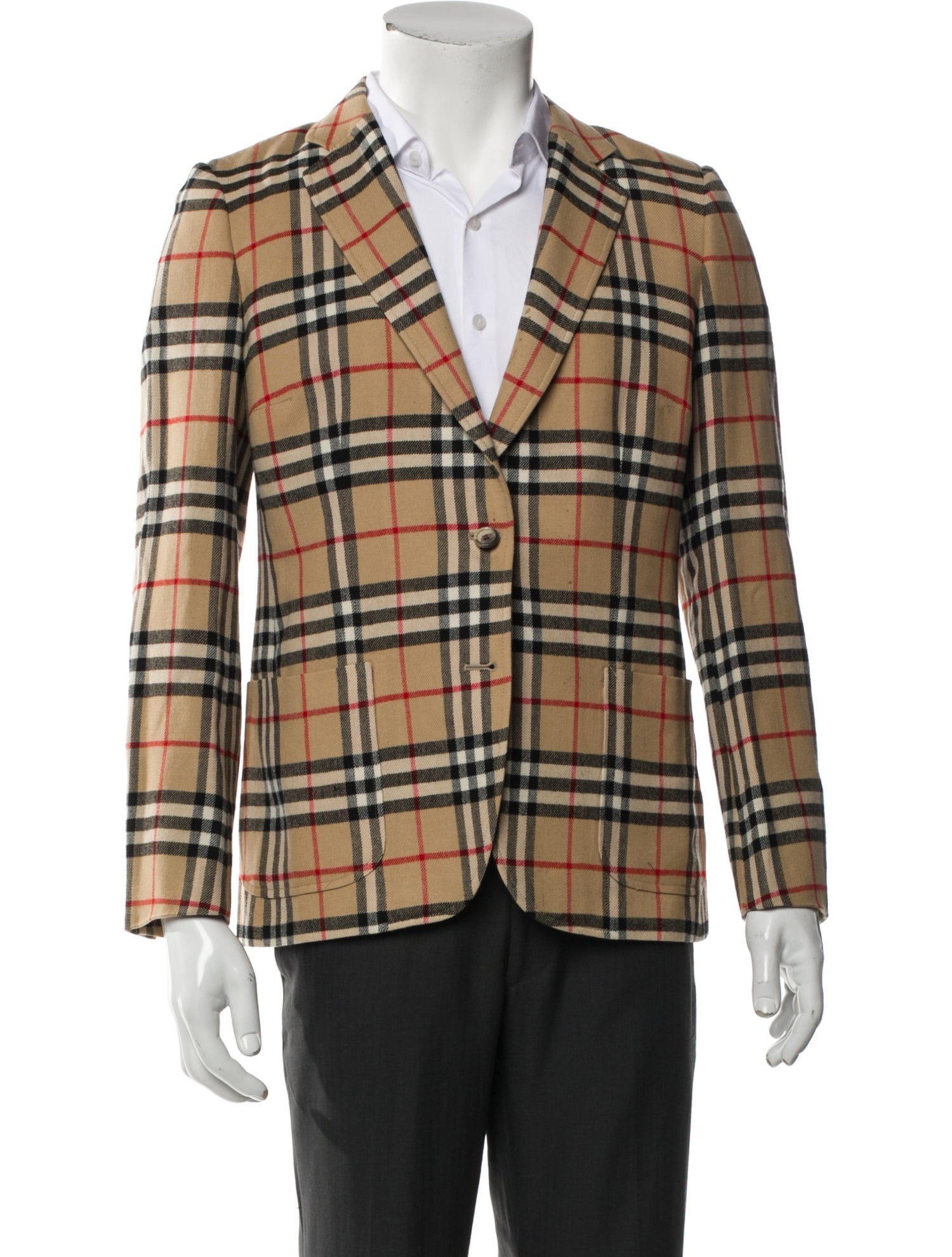Burberry's Plaid Print Peacoat