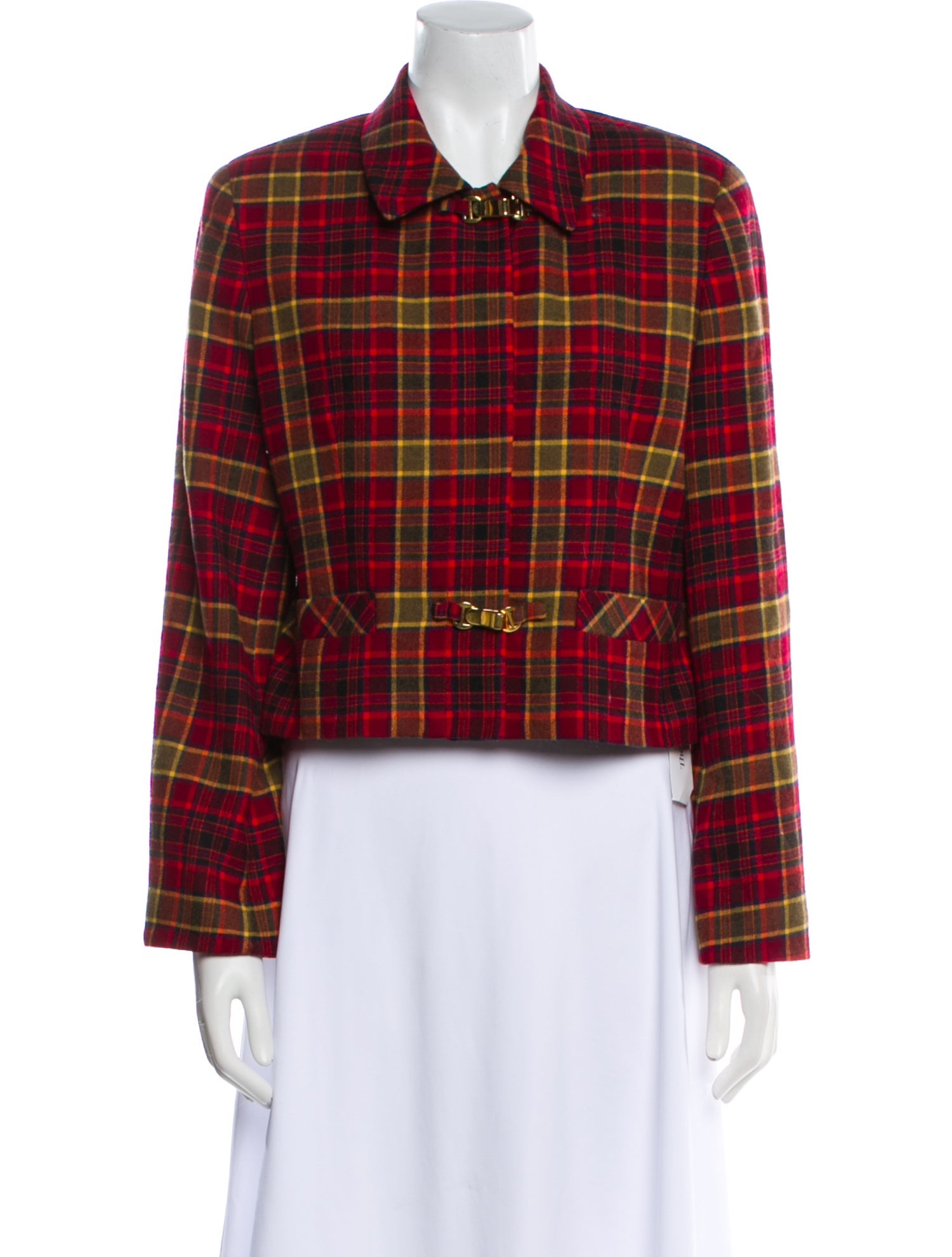 Burberry's Wool Plaid Print Blazer