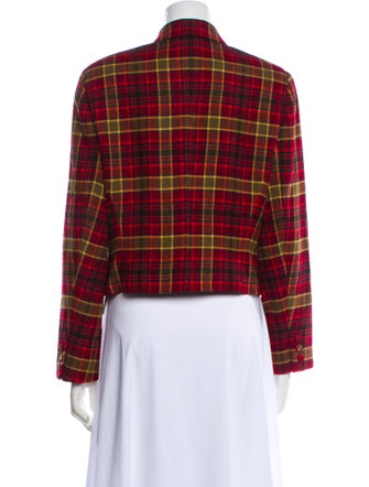 Burberry's Wool Plaid Print Blazer