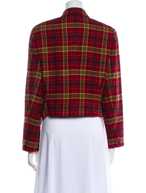 Burberry's Wool Plaid Print Blazer