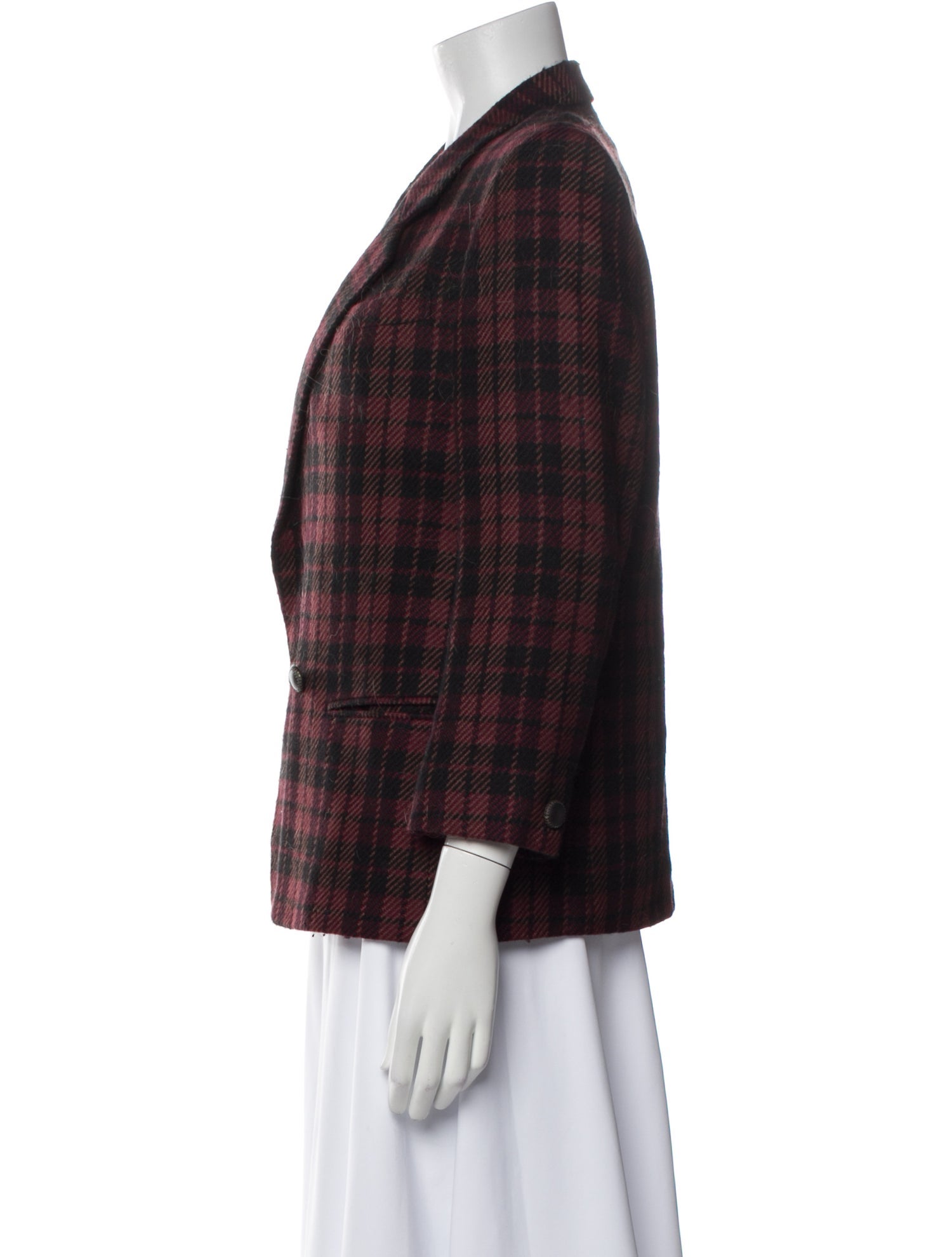 Burberry's Wool Plaid Print Blazer