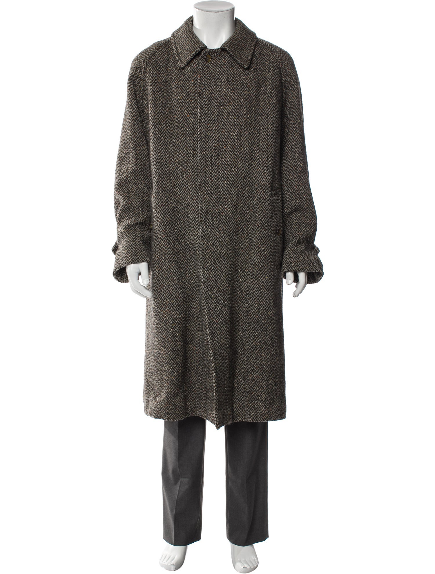 Burberry's Wool Tweed Pattern Overcoat