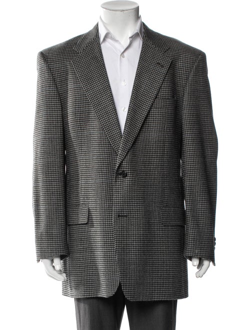 Burberry's Wool Houndstooth Print Peacoat