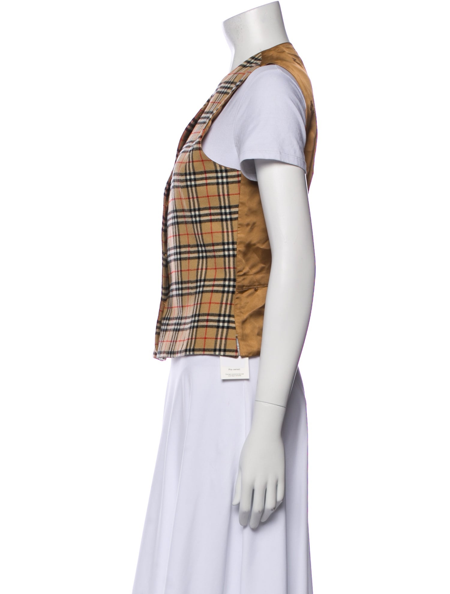 Burberry's Wool Plaid Print Vest