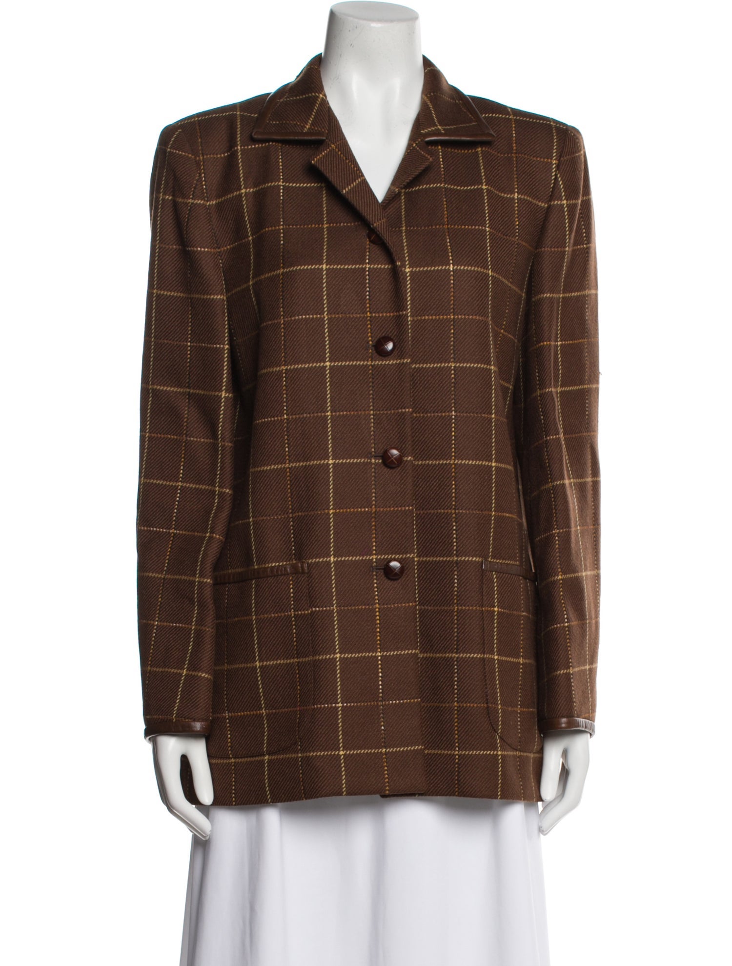 Burberry's Wool Plaid Print Blazer