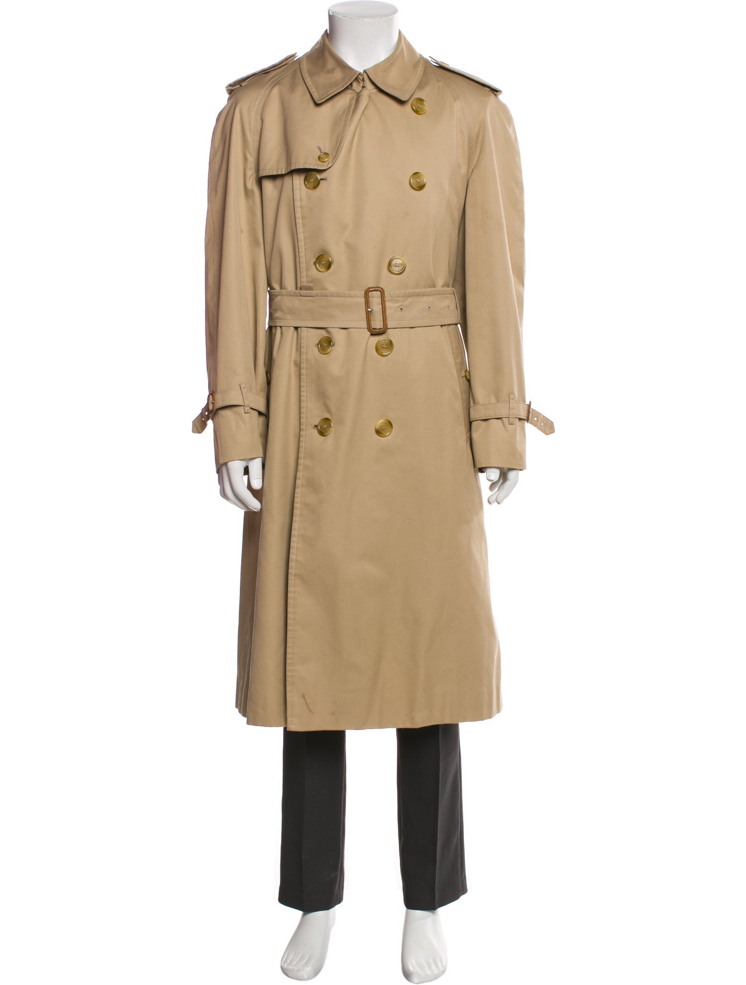 Burberry's House Check Pattern Wool Trench Coat