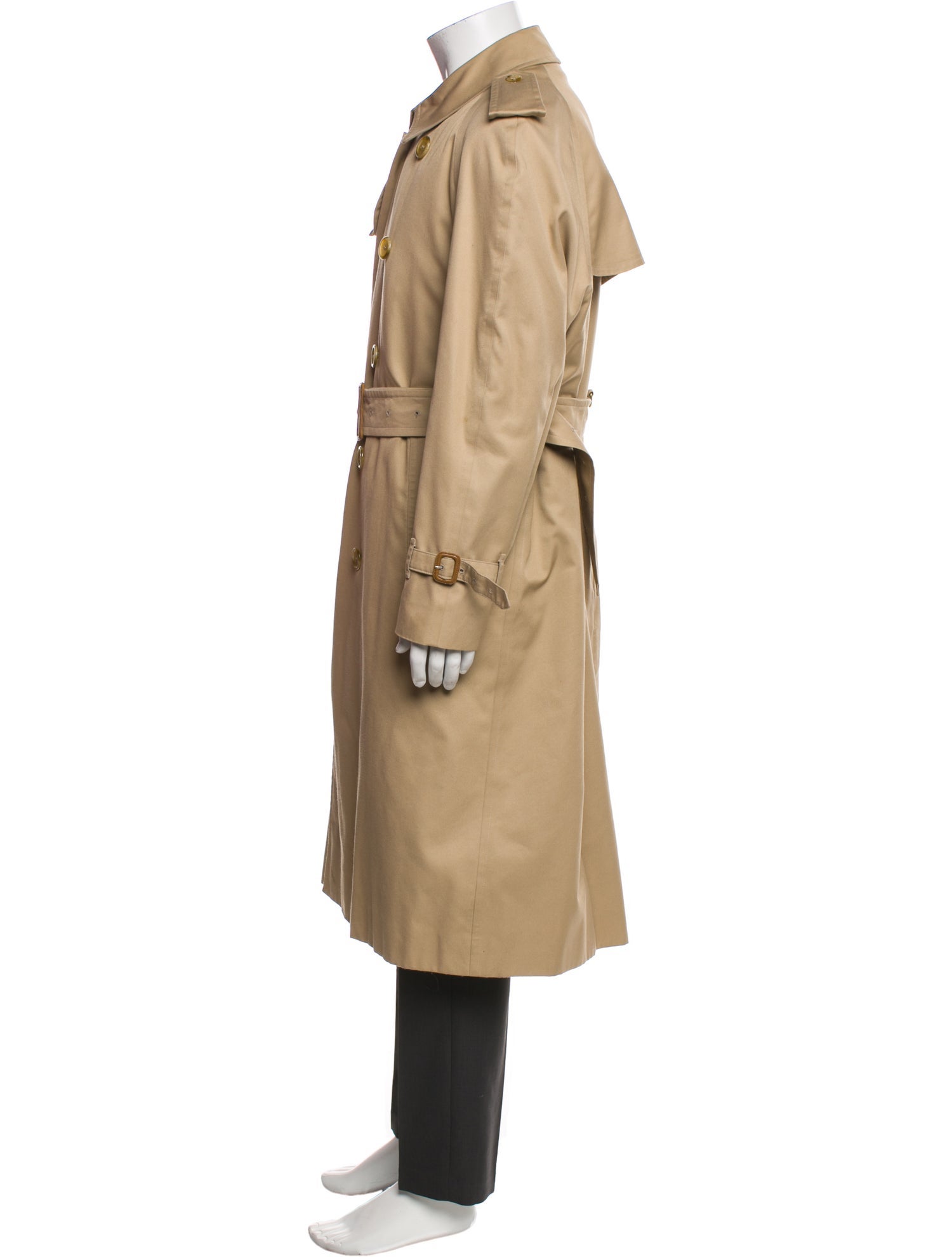 Burberry's House Check Pattern Wool Trench Coat