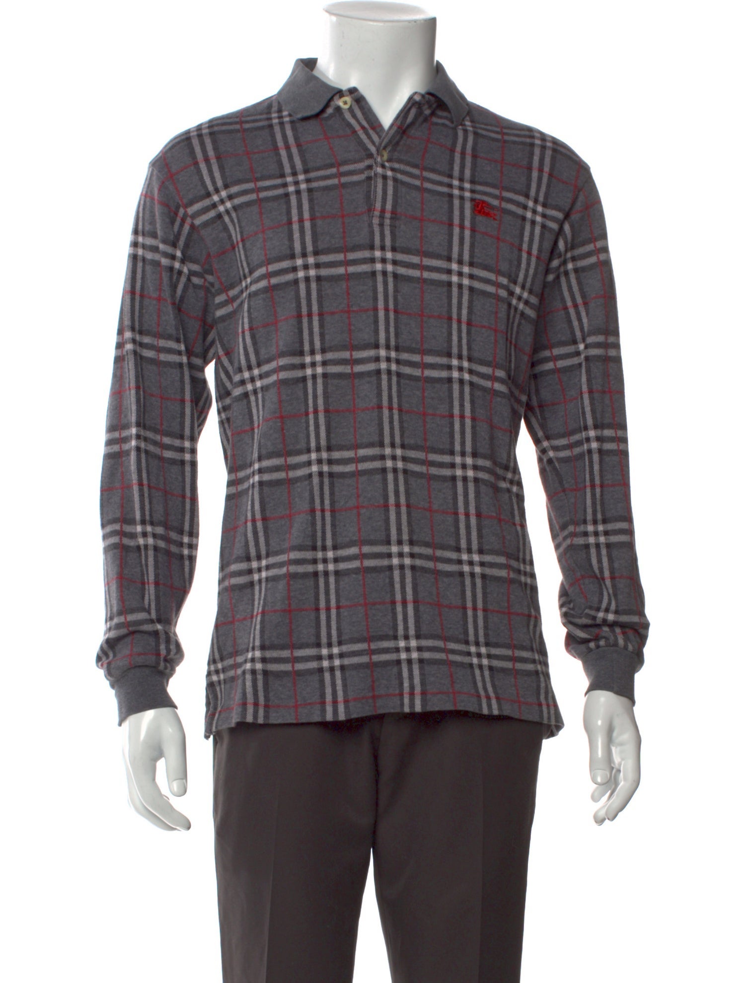 Burberry's Plaid Print Long Sleeve Shirt